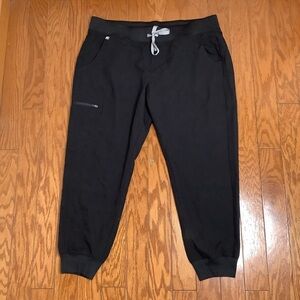 Figs women’s Black Joggers with Gray Drawstring
